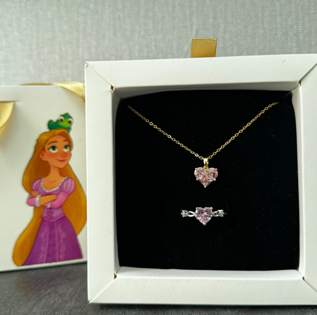 نیم‌ ست قلب گردنبند انگشتر  پرنسس راپونزل